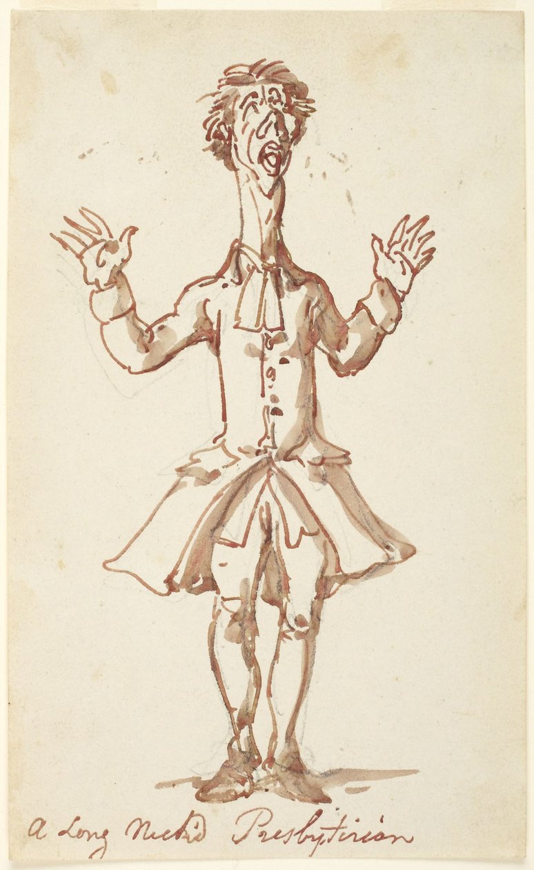 En presbyterian med lång hals av Thomas Rowlandson