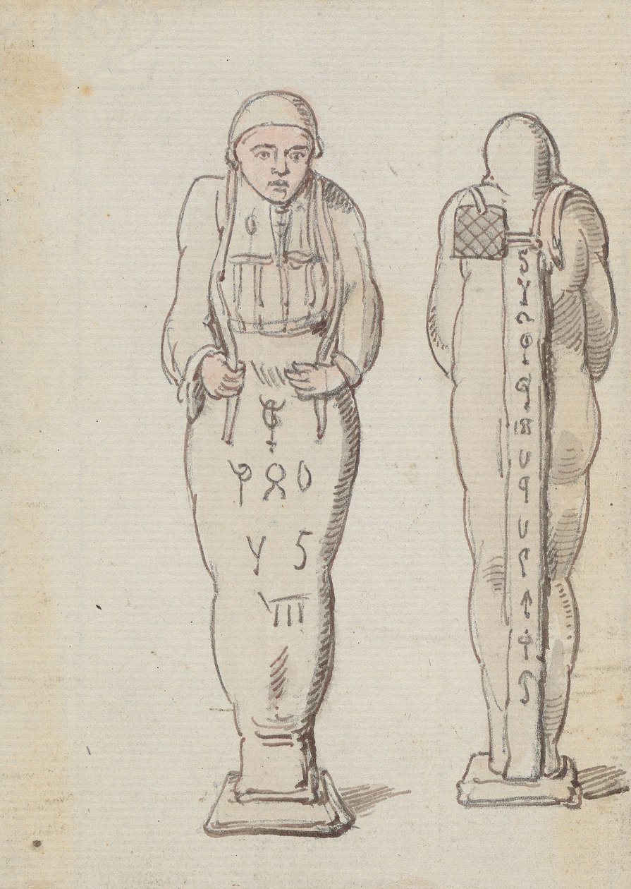En mumie, framifrån och bakifrån av Thomas Rowlandson
