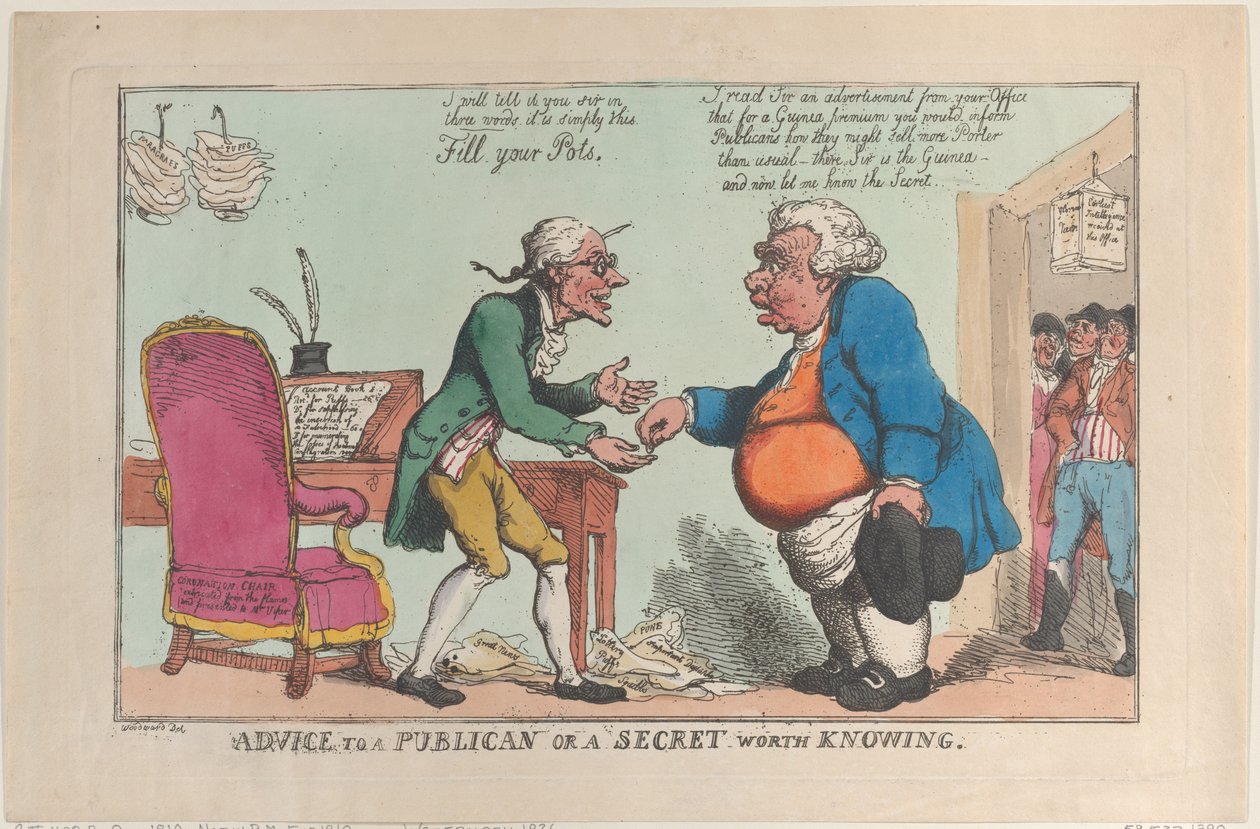 Råd till en publikan, eller en hemlighet värd att veta, 1810., 1810. av Thomas Rowlandson