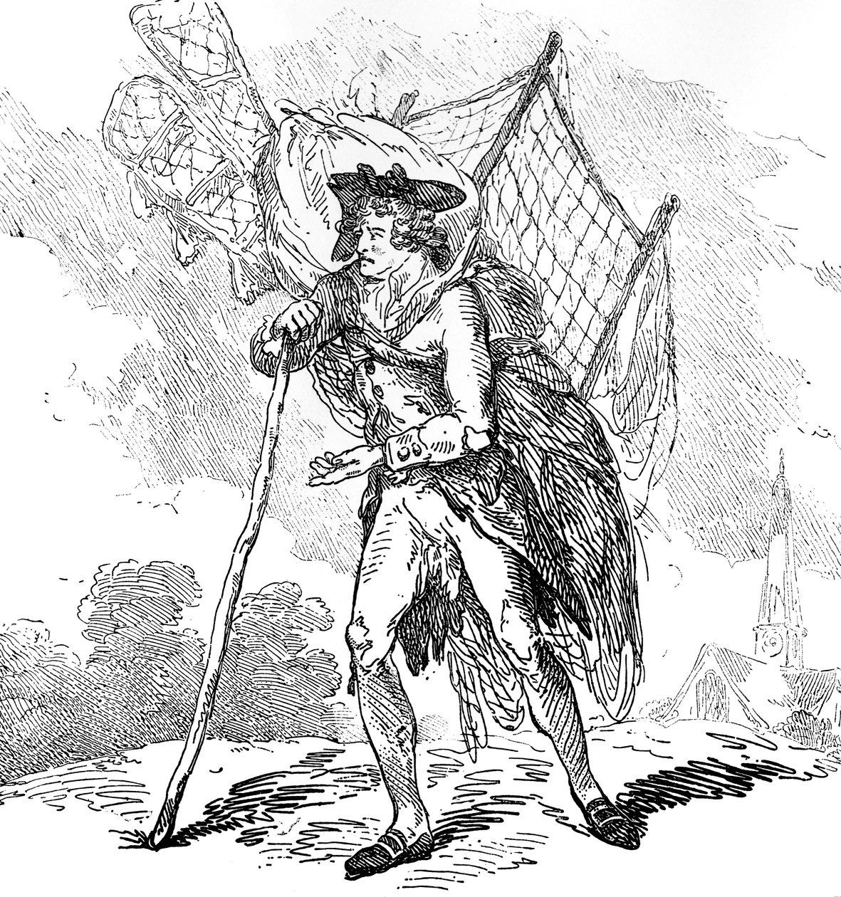 Aerostation ute vid Elbows eller The Itinerant Aeronaut, 1786 av Thomas Rowlandson