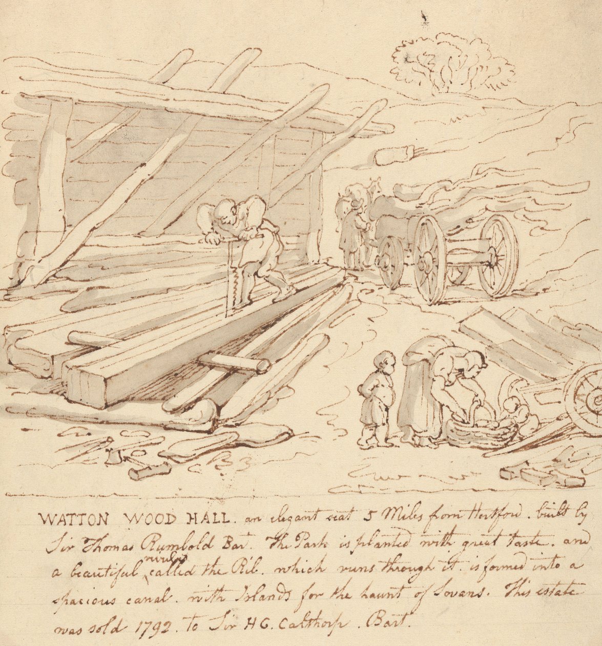 Albumteckning av Thomas Rowlandson