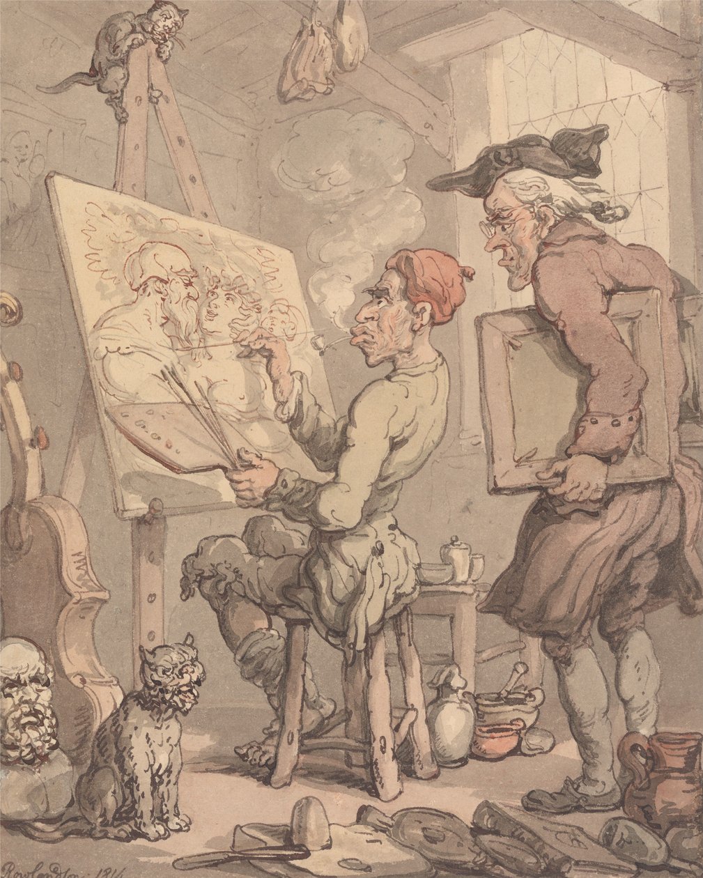 En konstnärs ateljé av Thomas Rowlandson