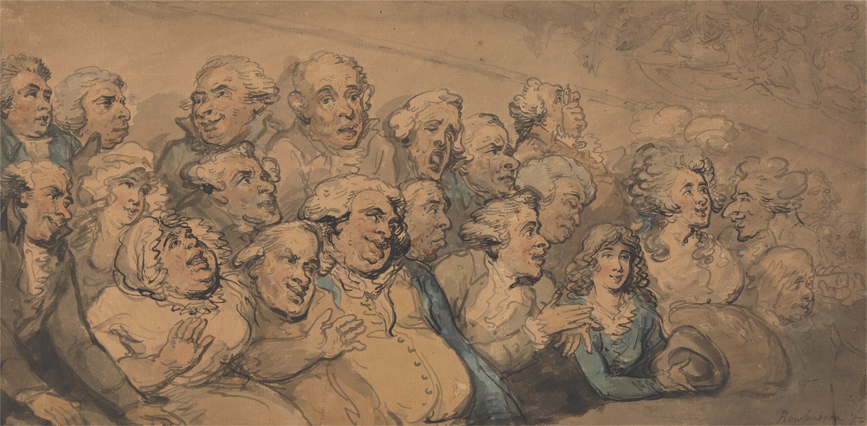 En föreställning på Drury Lane Theatre av Thomas Rowlandson