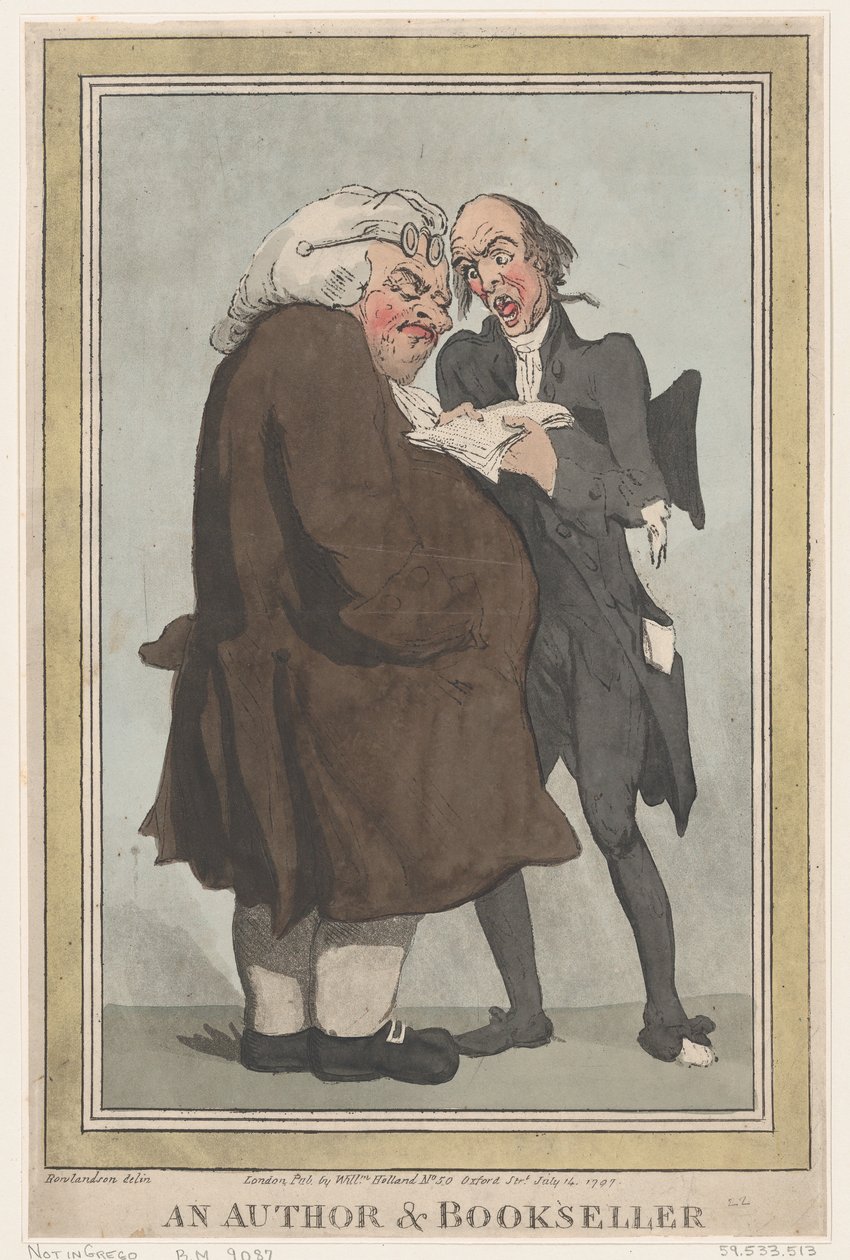 An Author & Bookseller, 14 juli 1797, 14 juli 1797. av Thomas Rowlandson