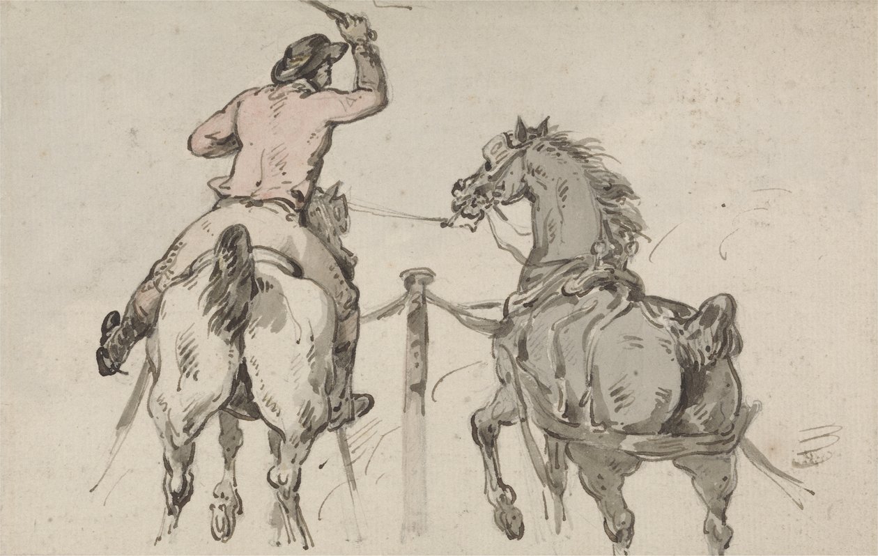 An English Postilion, c.1785 (grafit, penna, bläck & w/c på papper) av Thomas Rowlandson