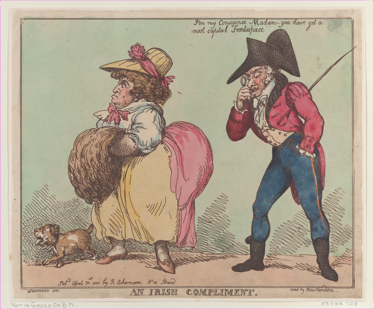 En irländsk komplimang, 30 april 1800, 30 april 1800. av Thomas Rowlandson