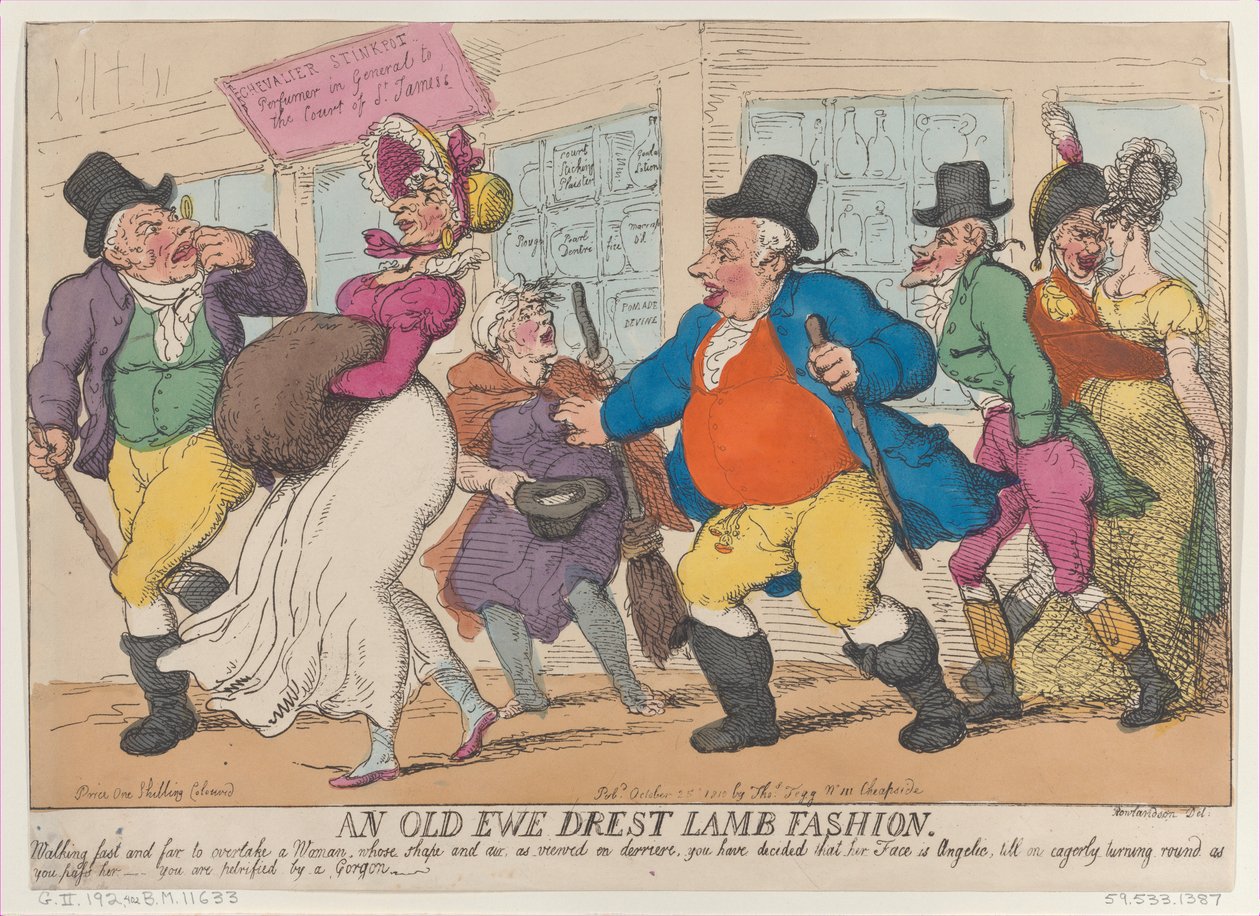 An Old Ewe Drest Lamb Fashion, 25 oktober 1810, 25 oktober 1810. av Thomas Rowlandson