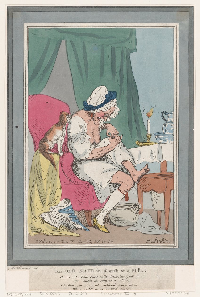 En gammal piga på jakt efter en loppa, 25 september 1794, 25 september 1794. av Thomas Rowlandson