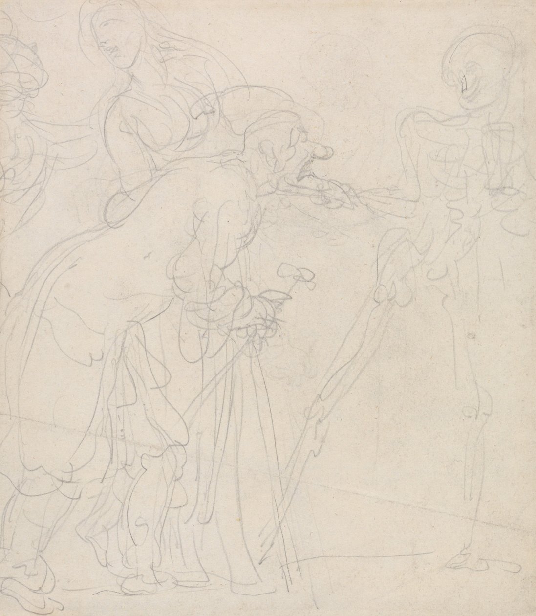 En gammal man som hånas av döden av Thomas Rowlandson