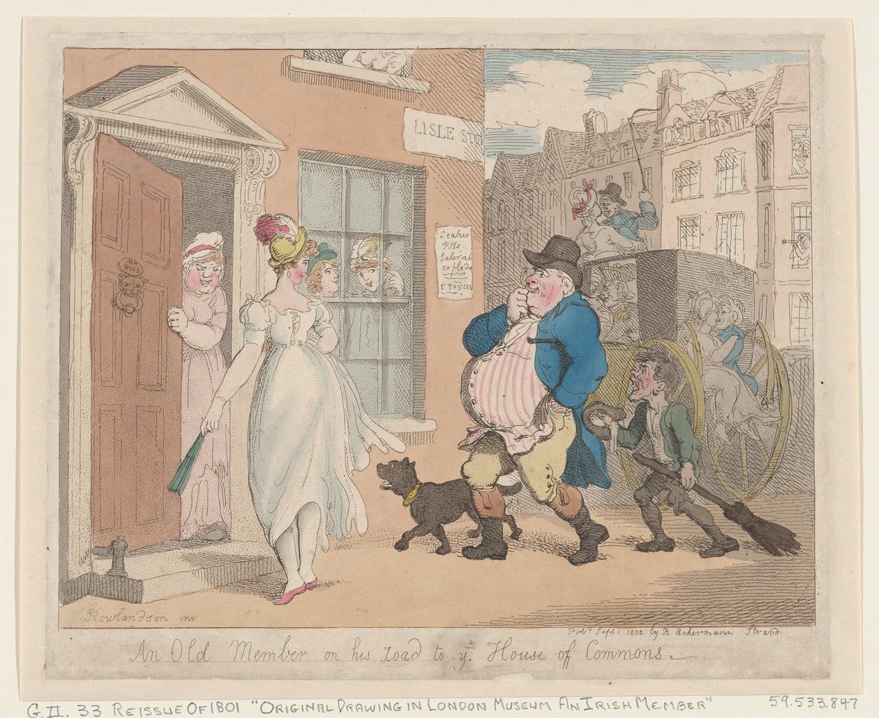 En gammal ledamot på väg till underhuset, 1 september 1802., 1 september 1802. av Thomas Rowlandson