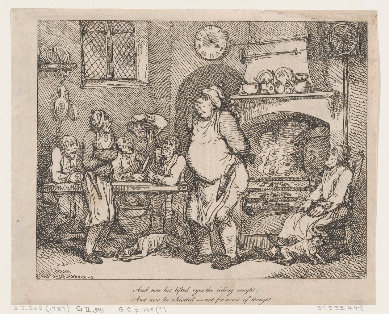 Och nu hans lyfta ögon taket sökte..., 1787., 1787. av Thomas Rowlandson