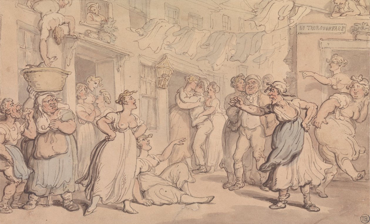 Arg scen på en gata av Thomas Rowlandson