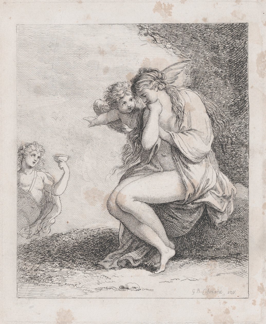 Ariadne på Naxos Approached by Bacchus, ca. 1790., ca. 1790. av Thomas Rowlandson