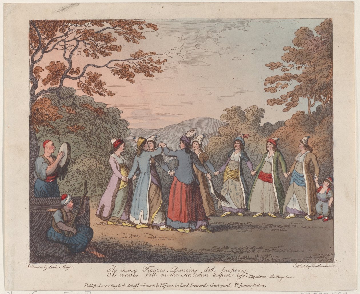 Lika många figurer, dansar föreslår, Som vågor rullar på havet, när stormen toss..., 31 juli 1804. av Thomas Rowlandson