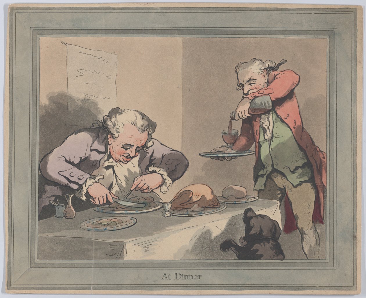 Vid middagen, 1790, 1790. av Thomas Rowlandson