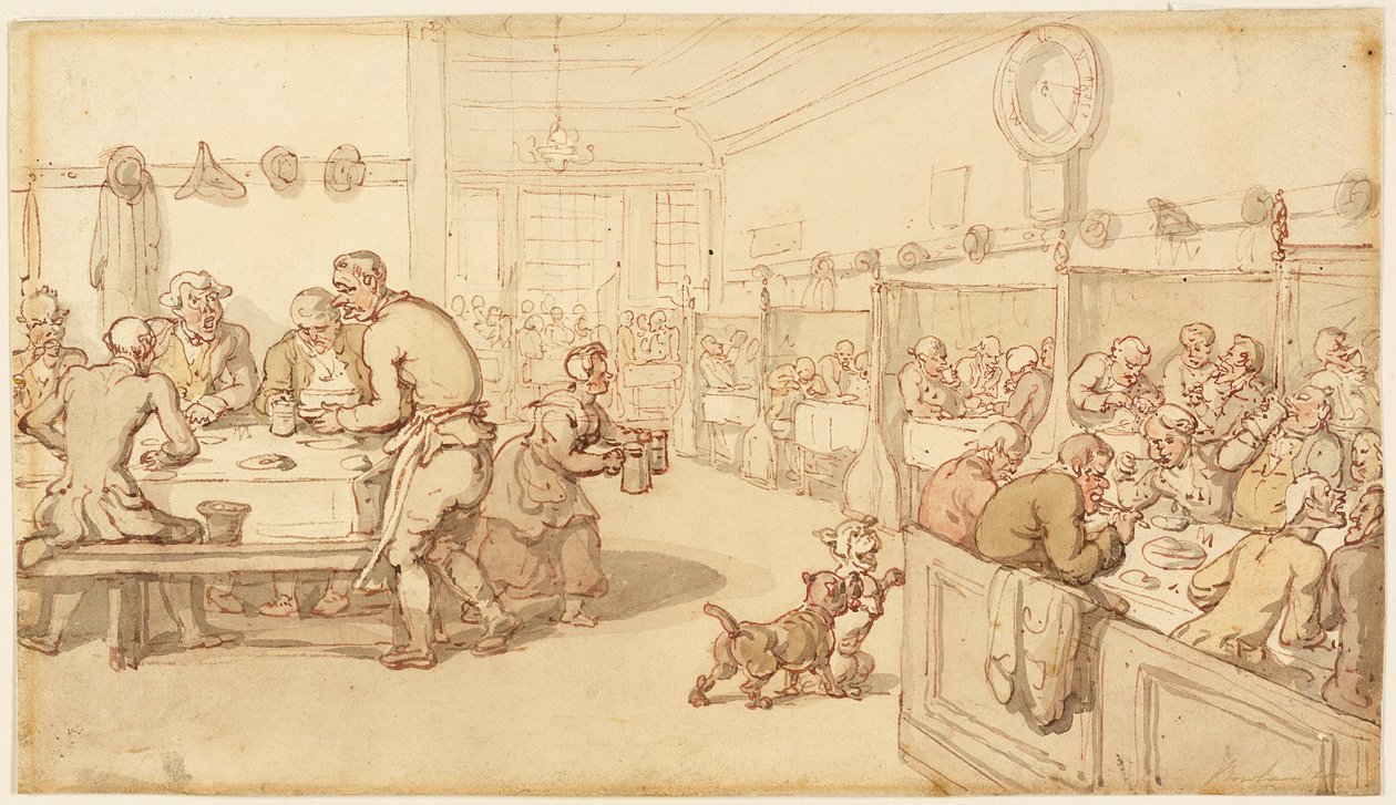 På ett gammalt engelskt mathus av Thomas Rowlandson