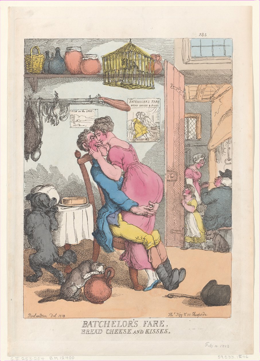 Kandidatpris, bröd, ost och kyssar, 10 februari 1813., 10 februari 1813. av Thomas Rowlandson