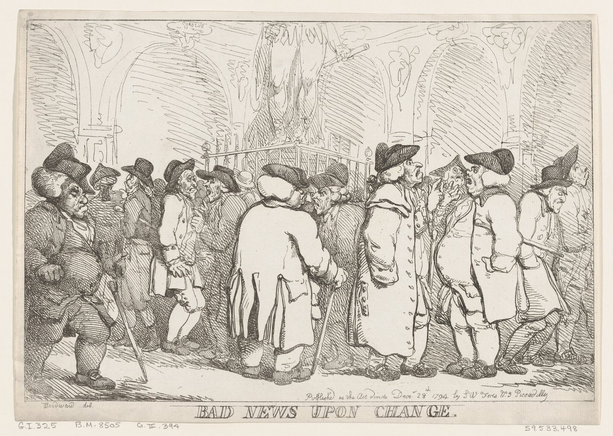 Dåliga nyheter vid förändring, 28 december 1794, 28 december 1794. av Thomas Rowlandson