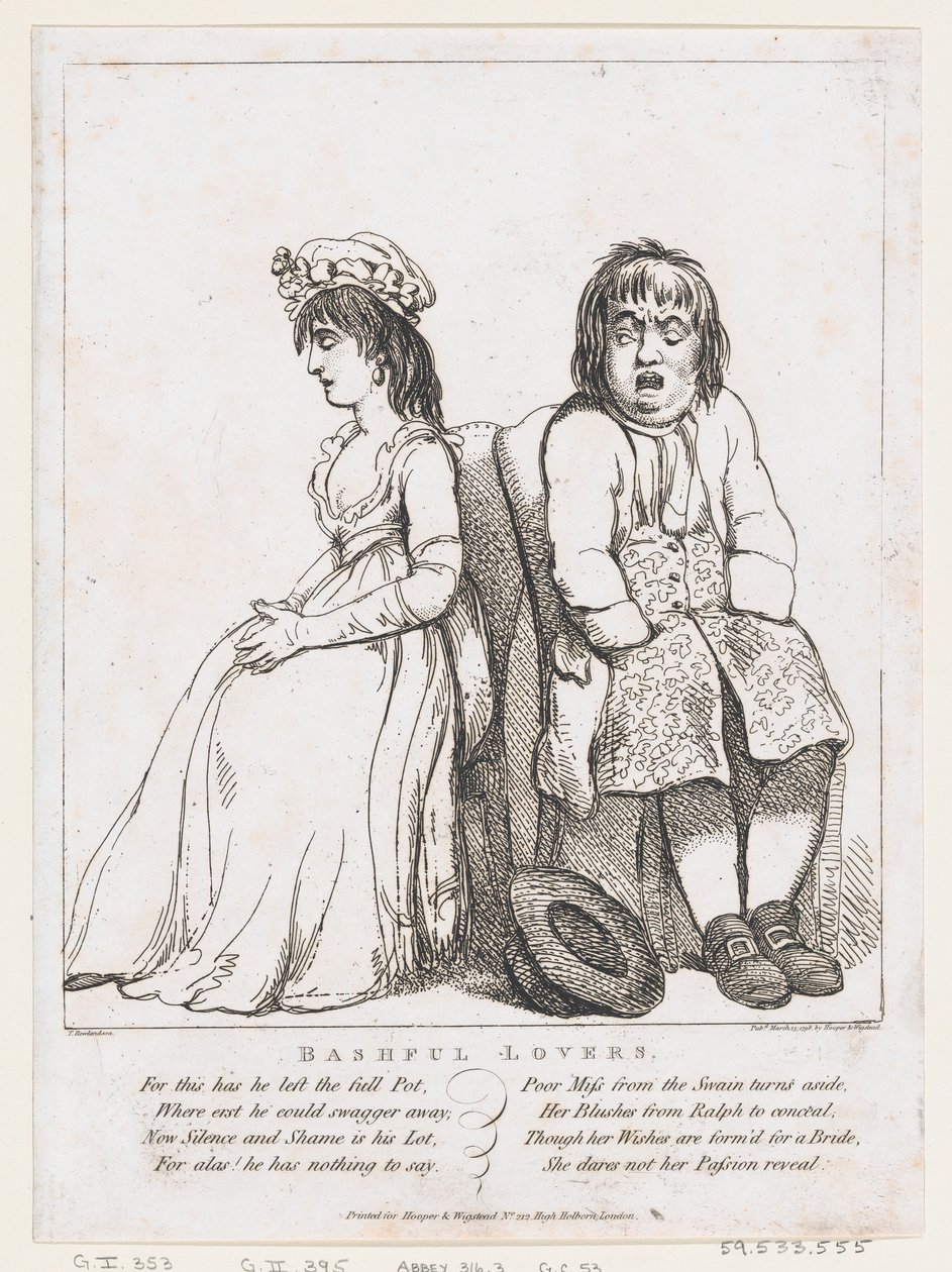 Bashful Lovers, 15 mars 1798, 15 mars 1798. av Thomas Rowlandson