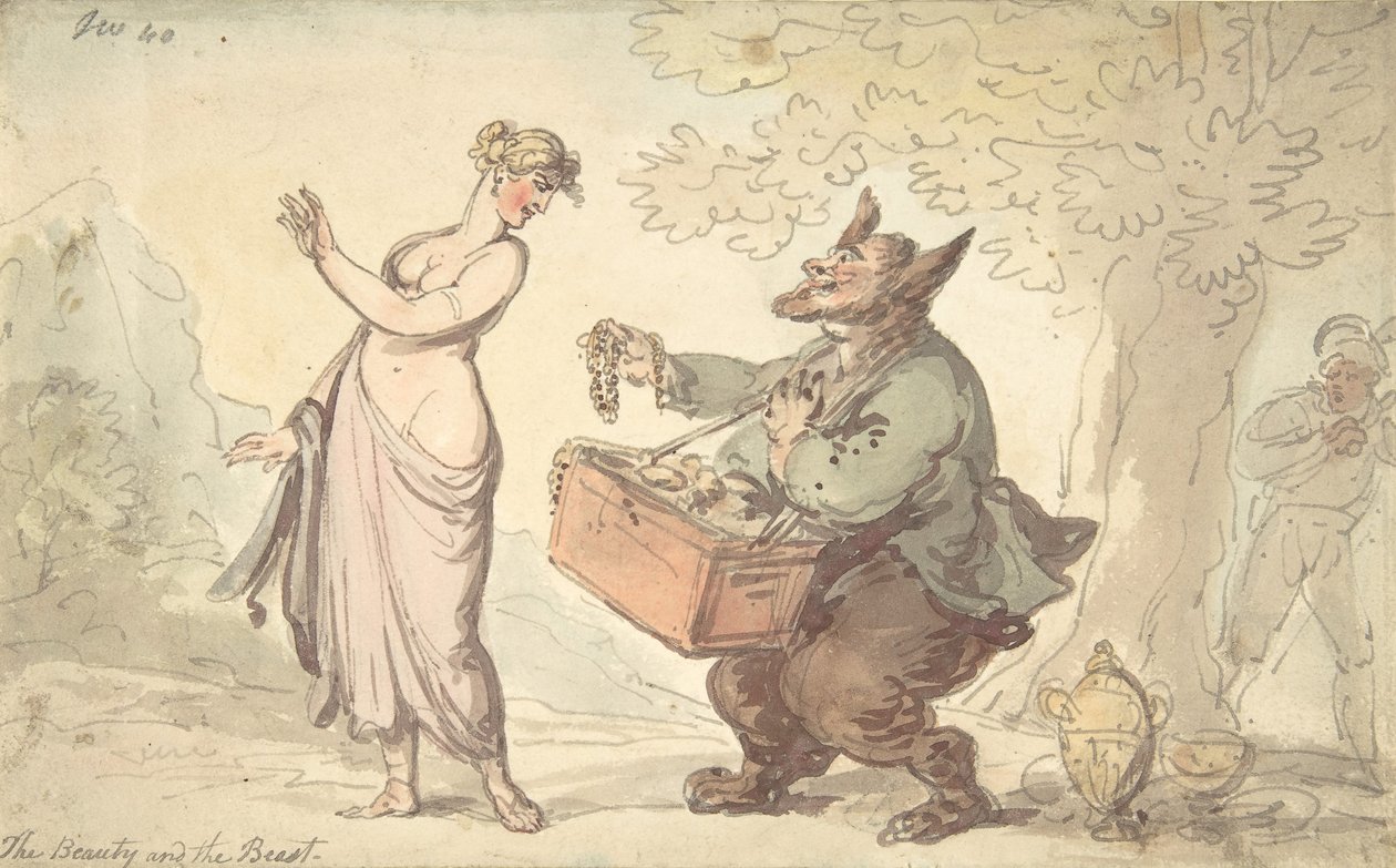 Skönheten och odjuret, 1700-1800-talet. av Thomas Rowlandson.