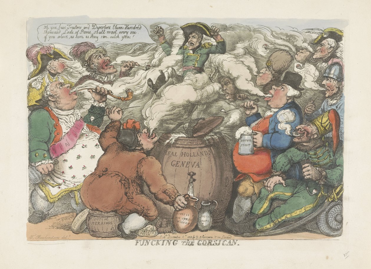 Gasning av Korsikanen, 1813 Funcking the Corsican (titel på objekt) av Thomas Rowlandson