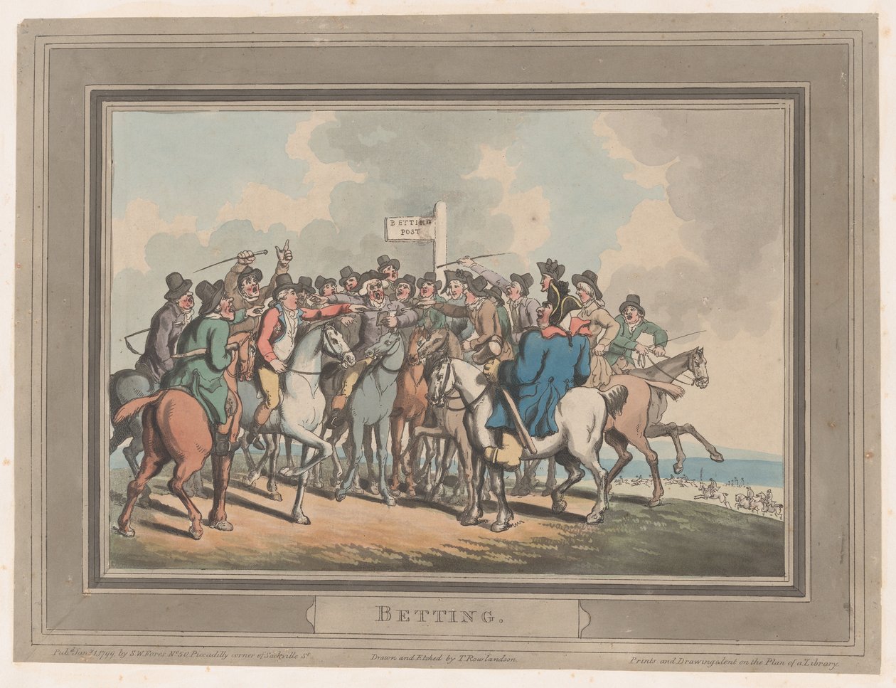 Betting [The Betting Post], 1 januari 1799., 1 januari 1799. av Thomas Rowlandson