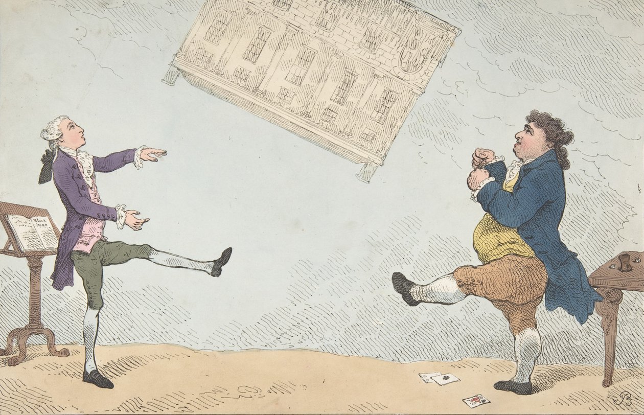 Billy Lackbeard och Charley Blackbeard spelar på Football, 7 februari 1784., 7 februari 1784. av Thomas Rowlandson