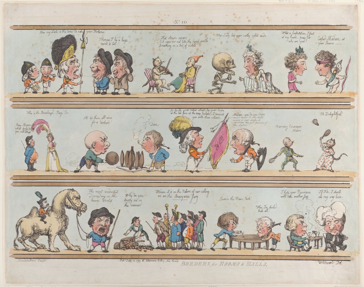 Borders for Rooms & Halls, skylt 10, 10 juli 1799., 10 juli 1799. av Thomas Rowlandson
