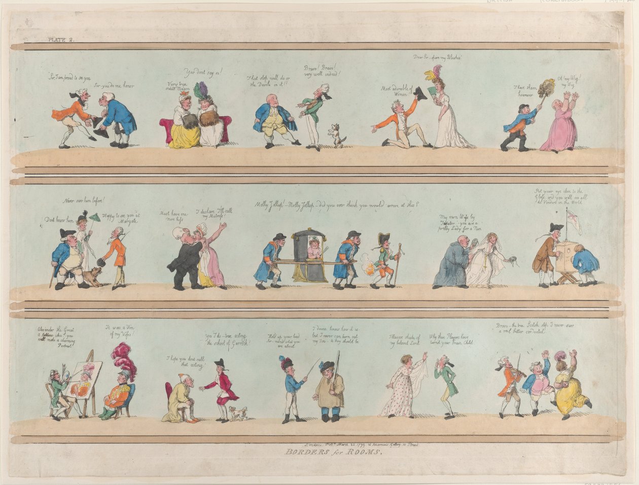 Borders for Rooms, tavla 2, 25 mars 1799., 25 mars 1799. av Thomas Rowlandson