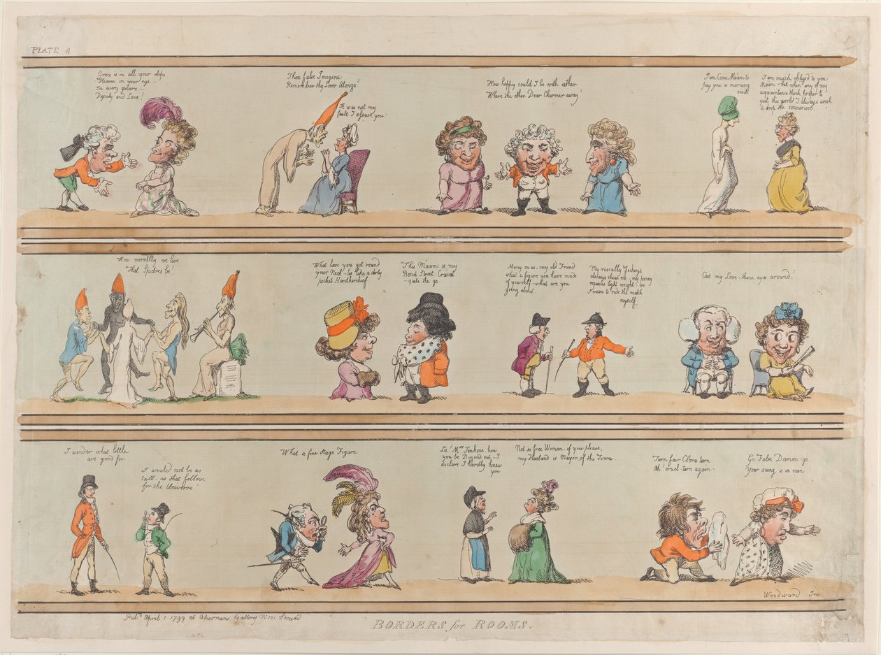 Borders for Rooms, tavla 4, 1 april 1799., 1 april 1799. av Thomas Rowlandson