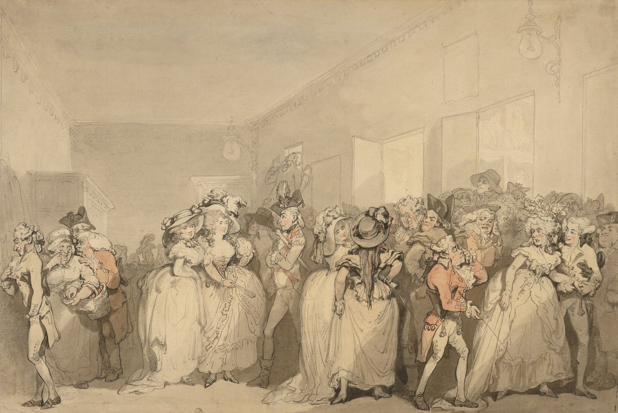 Solstolar i box-lobby av Thomas Rowlandson