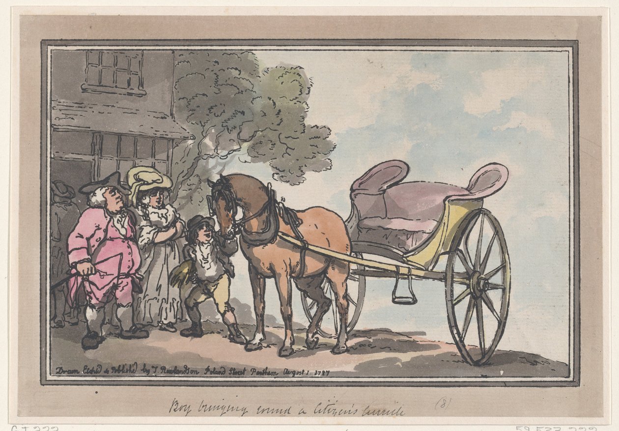 Pojke som förmedlar en medborgares läroplan, 1 augusti 1787., 1 augusti 1787. av Thomas Rowlandson