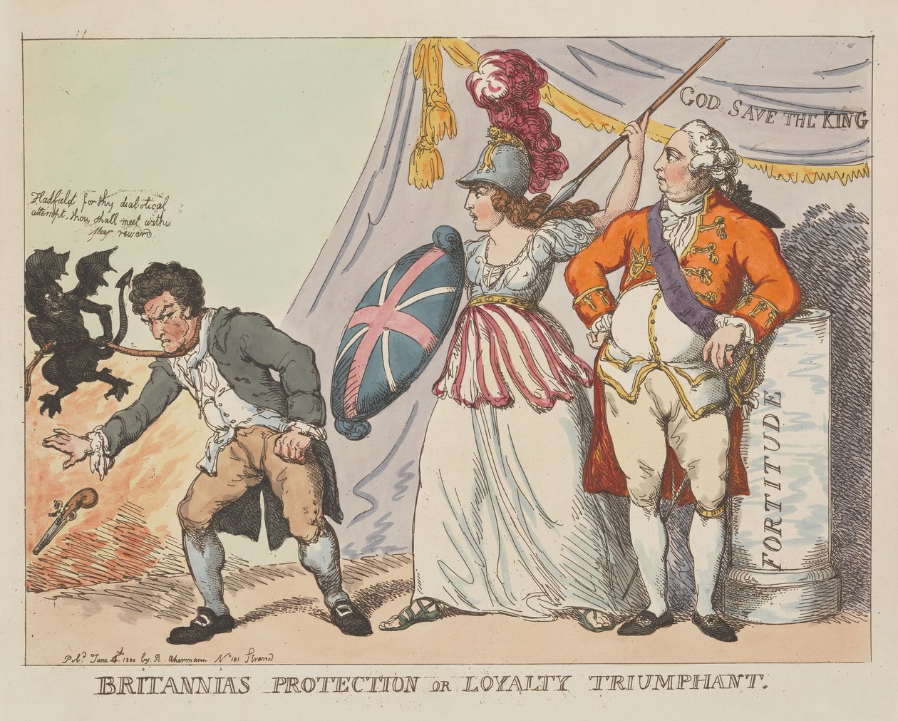 ”Britanniens skydd”, eller ”Lojalitetens triumf” av Thomas Rowlandson