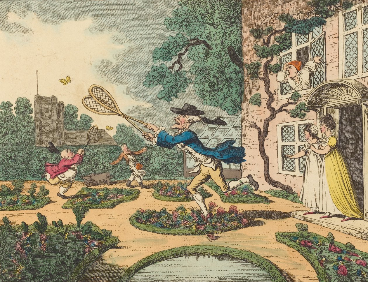 Fjärilsjakt, 1806. av Thomas Rowlandson
