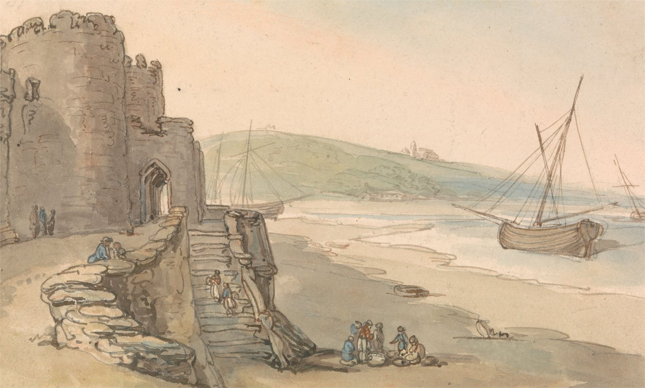 Caernarfon-slottet av Thomas Rowlandson