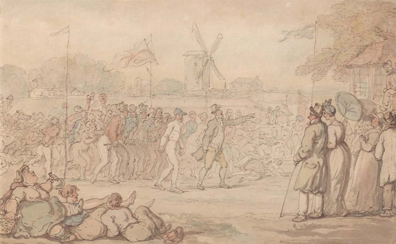 Kapten Barclays rallytävling – Målgången av Thomas Rowlandson