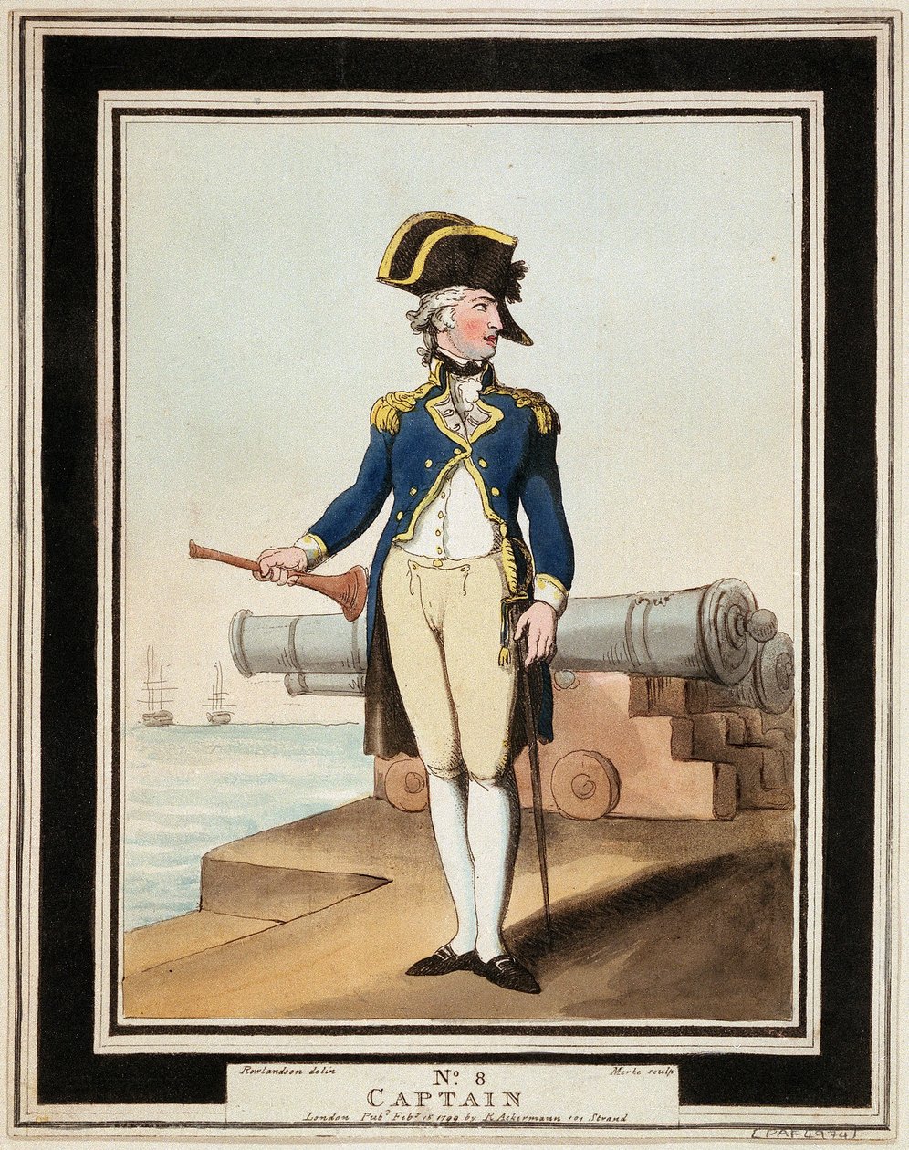Kapten i Royal Navy på 1700-talet av Thomas Rowlandson