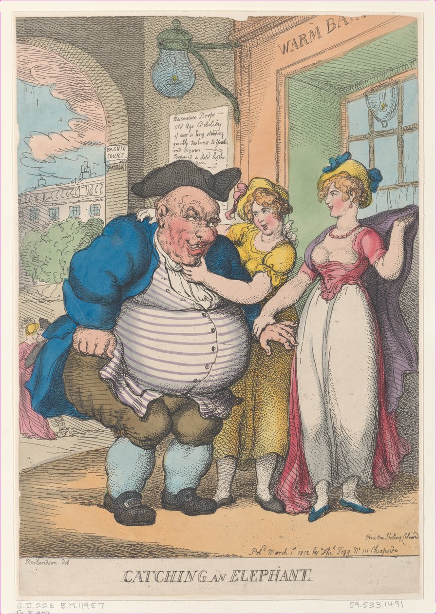 Att fånga en elefant, 1 mars 1812., 1 mars 1812. av Thomas Rowlandson