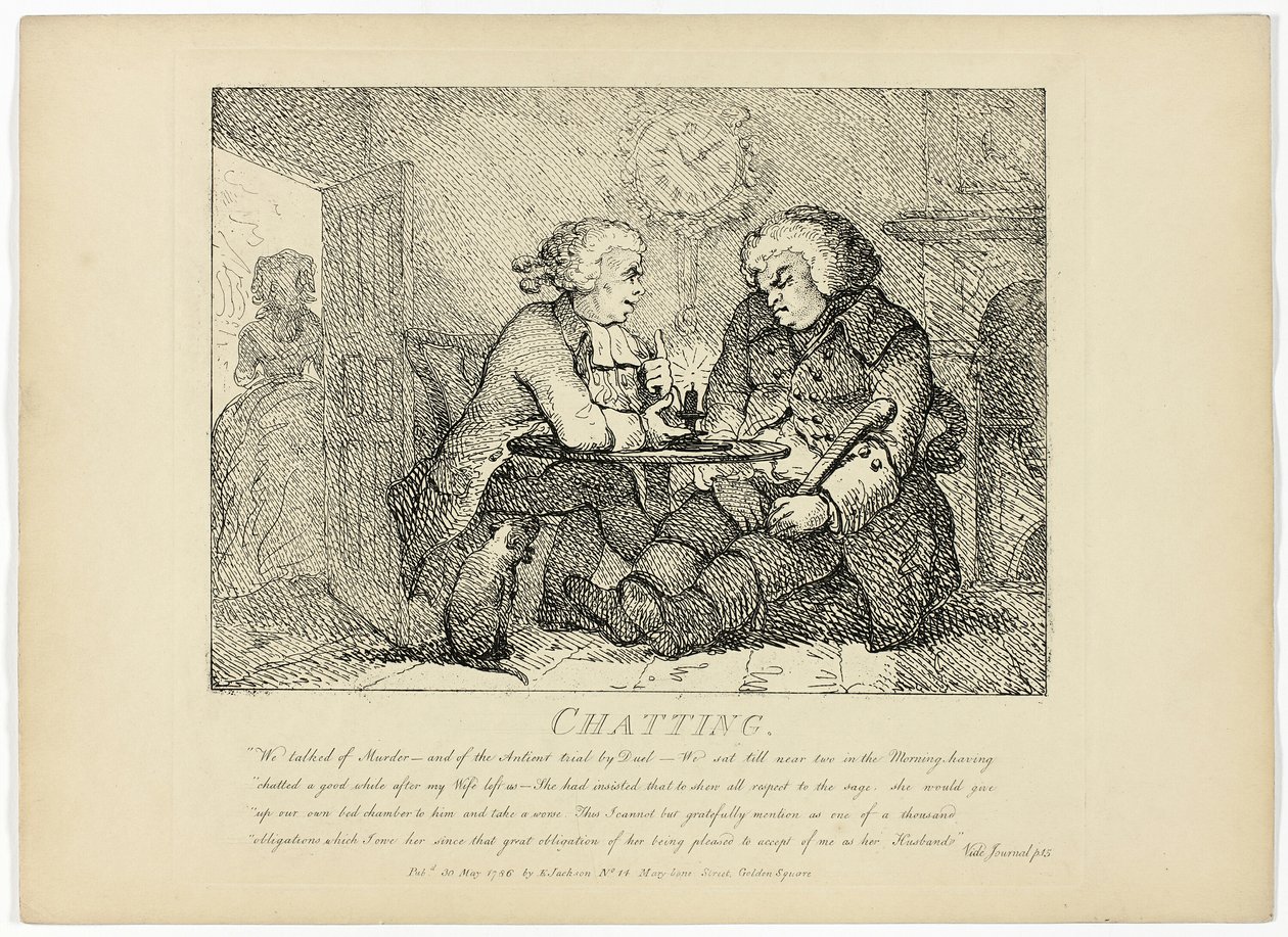Chattar, från Boswells resa till Hebriderna av Thomas Rowlandson