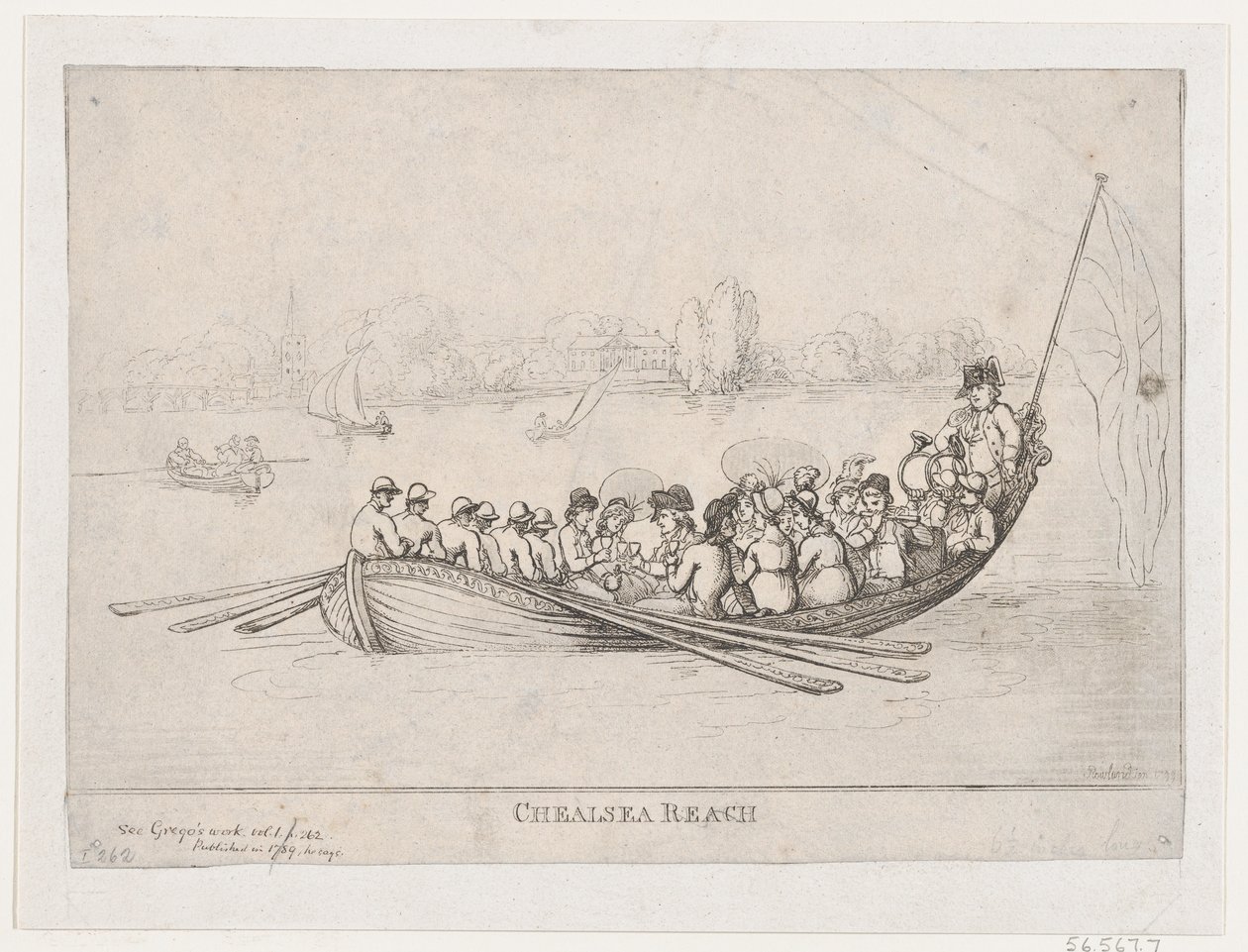 Chelsea Reach, 1799, 1799. av Thomas Rowlandson
