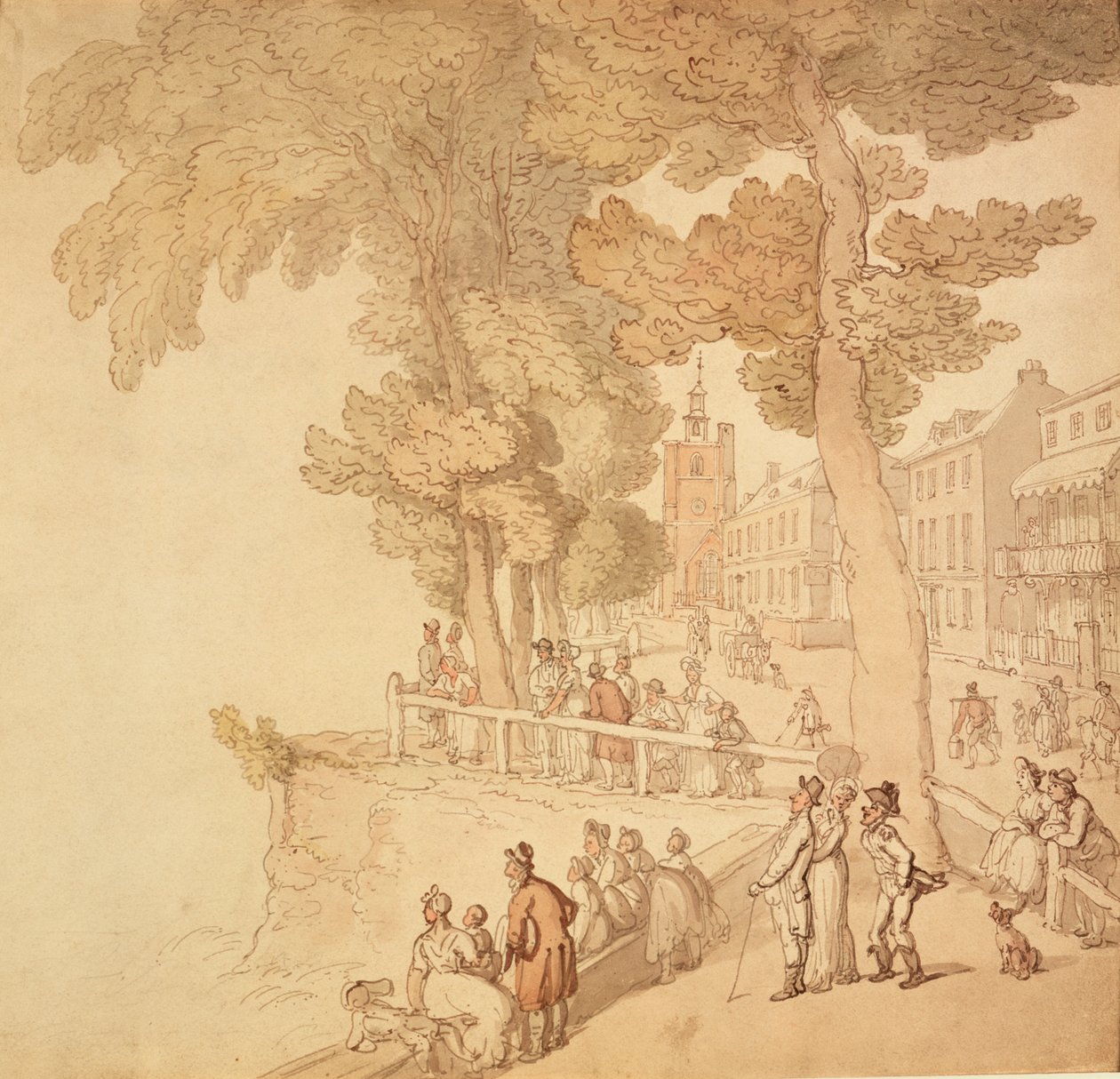 Cheyne Walk, London, c sent 1700-tidigt 1800-tal av Thomas Rowlandson