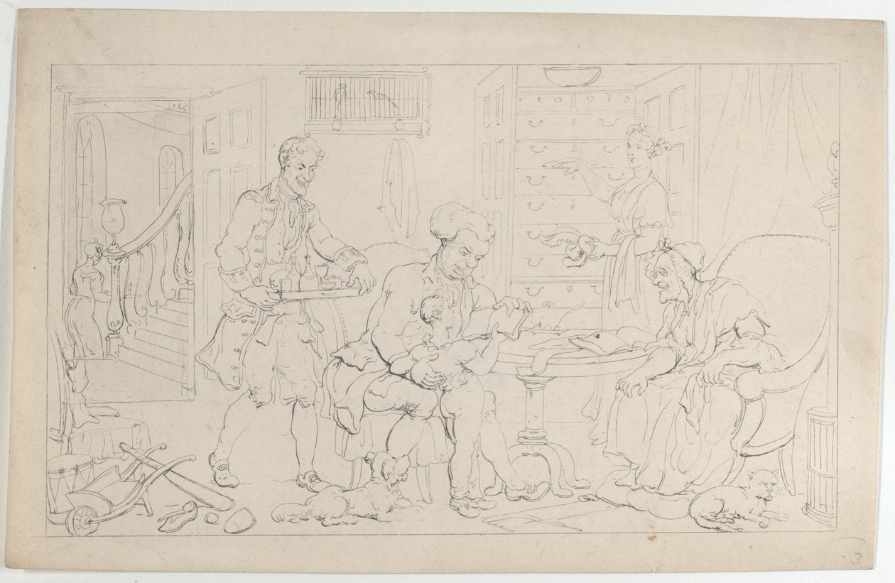 Childhood: The First Tutor, från The Dance of Life, 1 september 1817, 1 september 1817. av Thomas Rowlandson