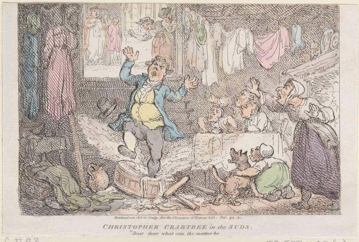 Christopher Crabtree in the Suds: Kära, kära vad kan saken vara, 1807., 1807. av Thomas Rowlandson