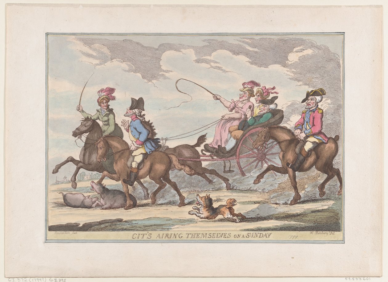 Cit:s luftar sig på en söndag, 1799., 1799. av Thomas Rowlandson