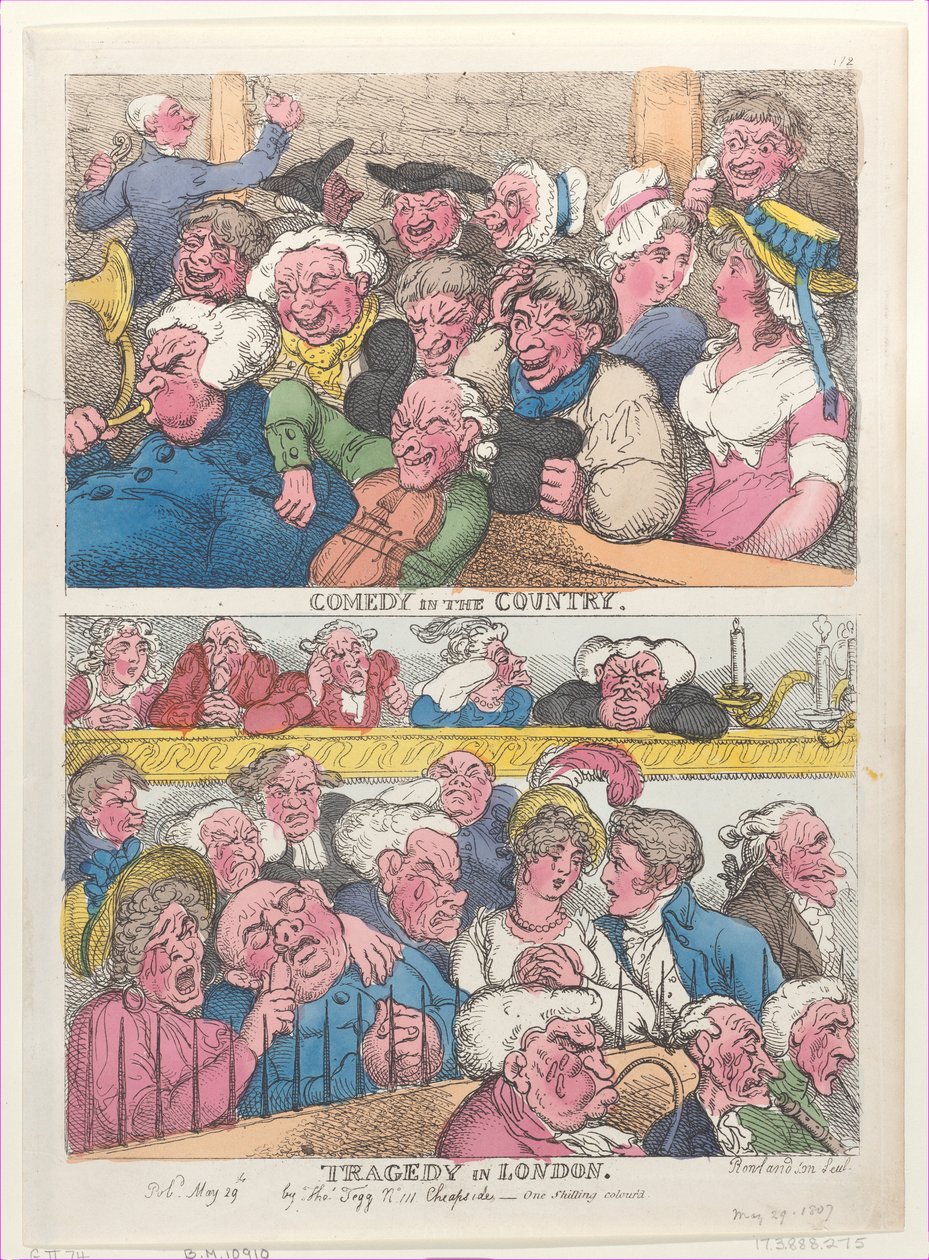 Comedy in the Country, Tragedy in London, 29 maj 1807., 29 maj 1807. av Thomas Rowlandson