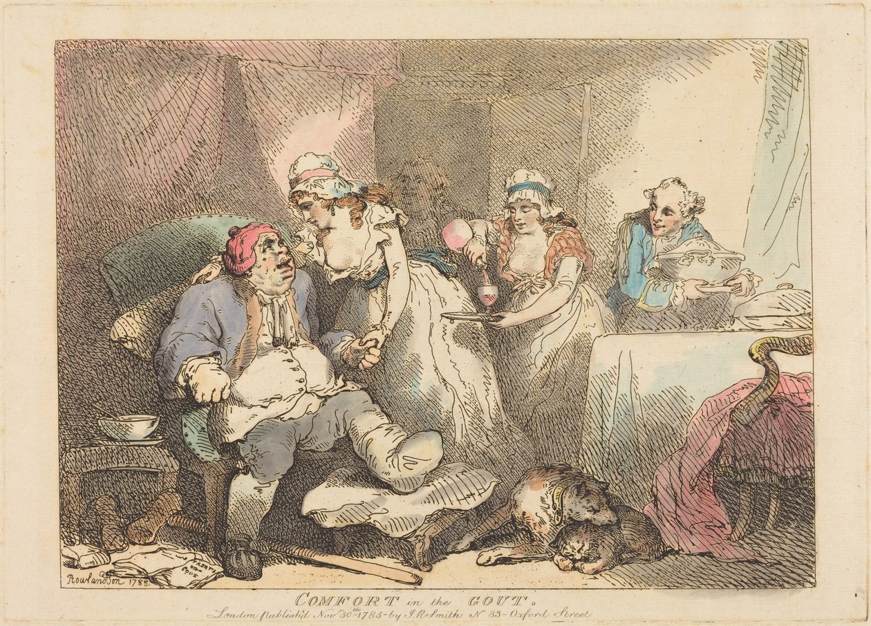 Lättnad vid gikt av Thomas Rowlandson