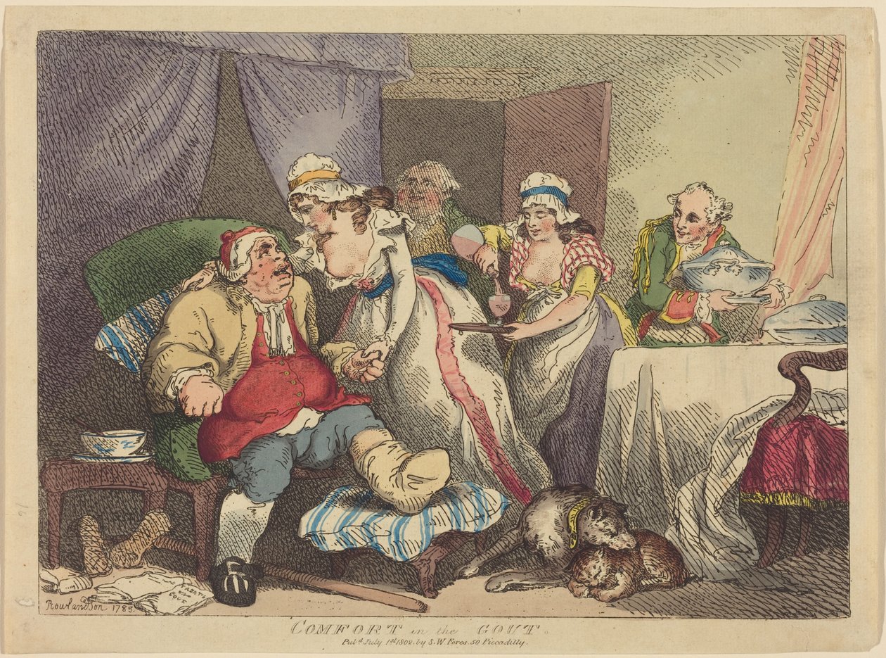 Lättnad vid gikt av Thomas Rowlandson