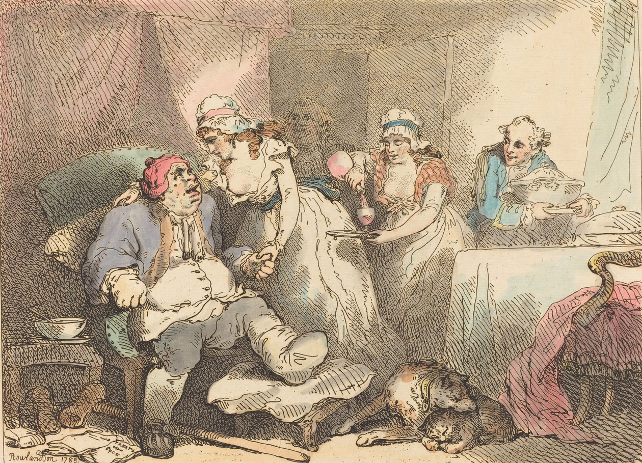 Tröst i gikten, 1785. av Thomas Rowlandson
