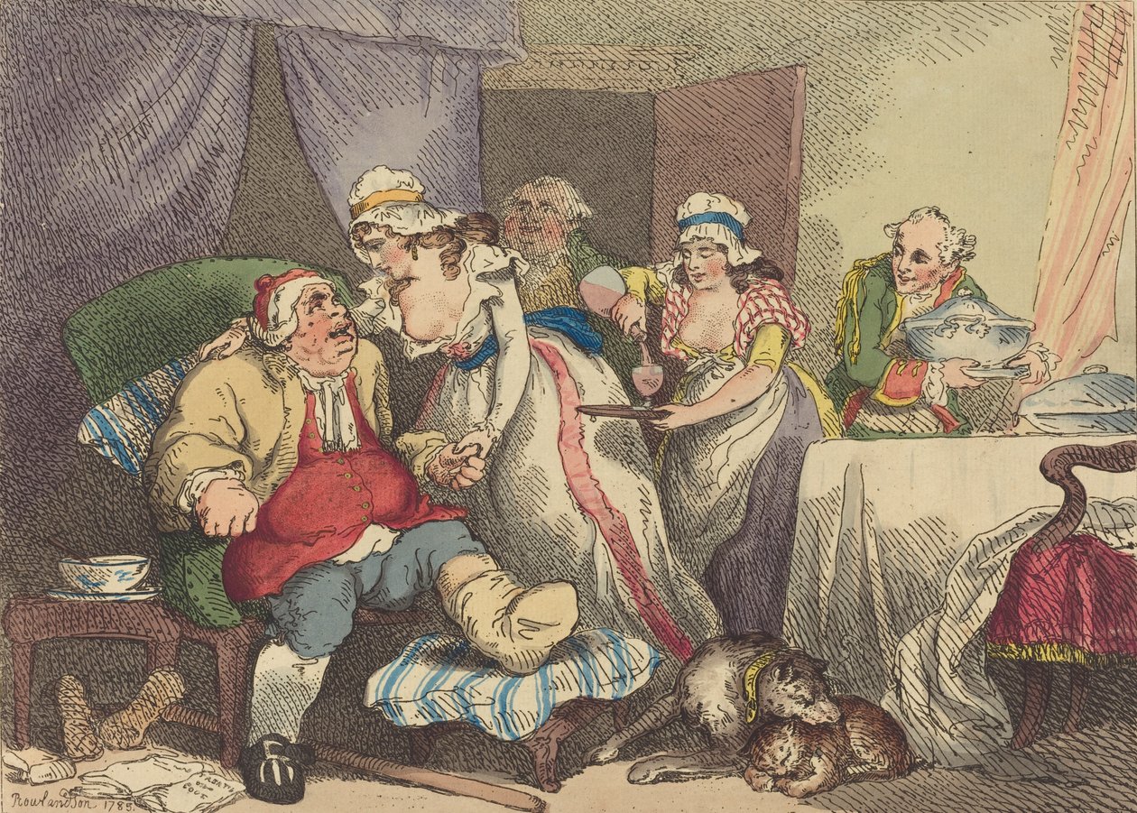 Tröst i gikten, 1785. av Thomas Rowlandson