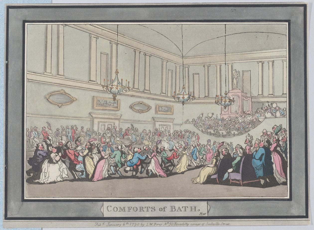 Comforts of Bath, tavla 10, 6 januari 1798., 6 januari 1798. av Thomas Rowlandson